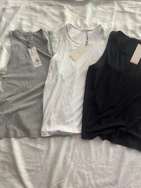 Calia buttery soft summer Women’s Ribbed Tank Top - White, Black & Gray XL